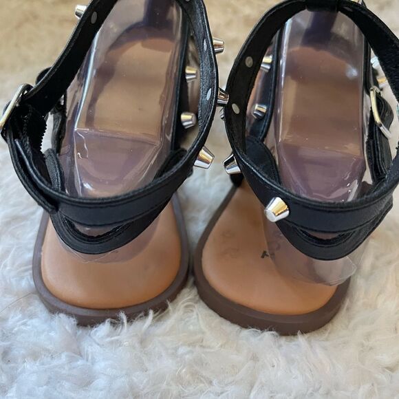 Torrid Black synthetic leather gladiator sandals silver tone studs accents SZ9WW - Picture 6 of 9
